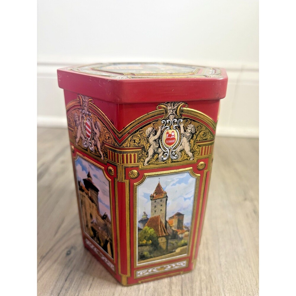 2006 German Cookies Christmas Tin Lebkuchen-Schmidt Sechseck Nuremberg